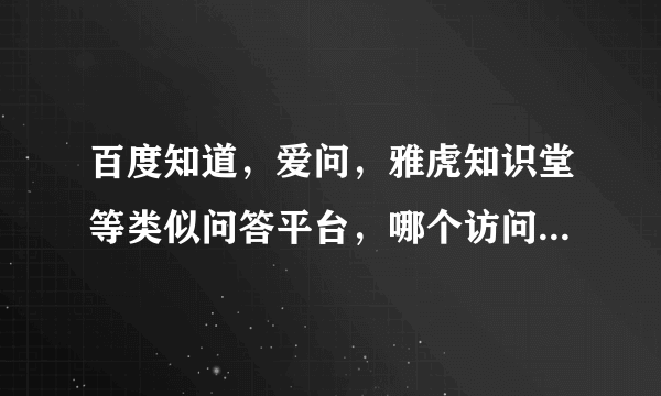 百度知道，爱问，雅虎知识堂等类似问答平台，哪个访问量更大？