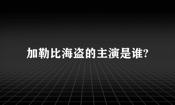 加勒比海盗的主演是谁?