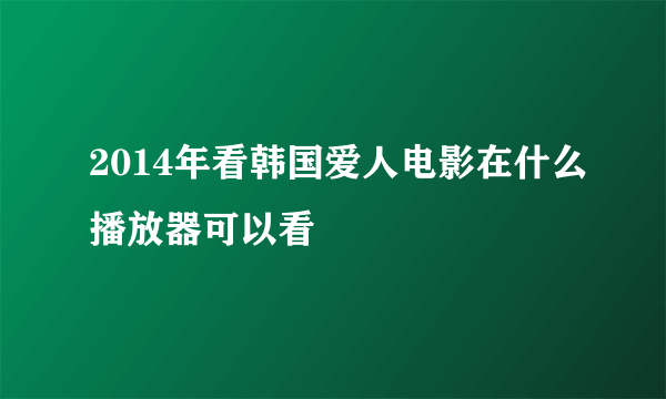 2014年看韩国爱人电影在什么播放器可以看