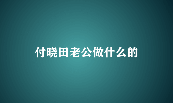 付晓田老公做什么的