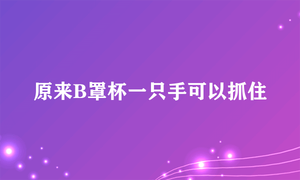 原来B罩杯一只手可以抓住