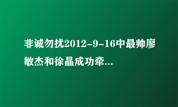 非诚勿扰2012-9-16中最帅廖敏杰和徐晶成功牵手后放的歌曲叫什么名字？