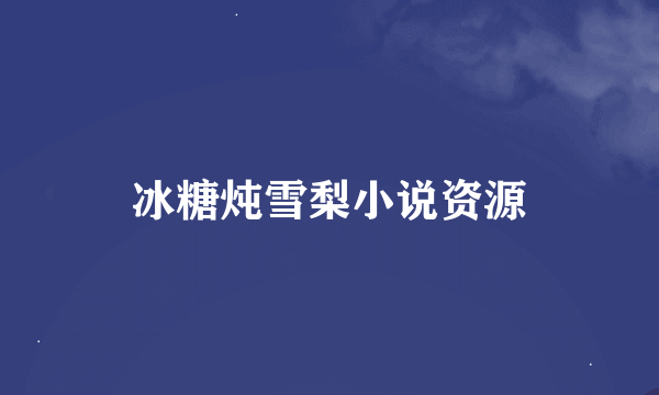 冰糖炖雪梨小说资源