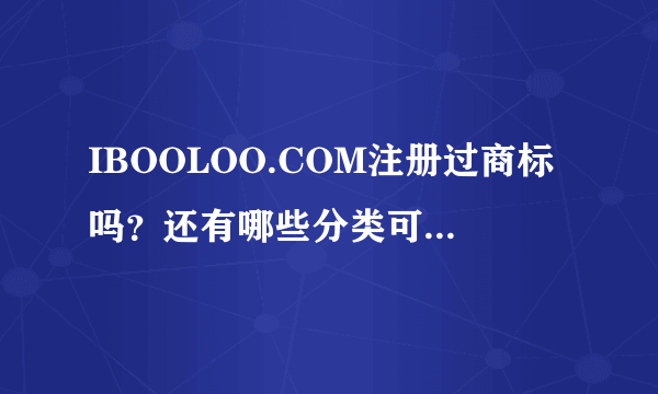 IBOOLOO.COM注册过商标吗？还有哪些分类可以注册？