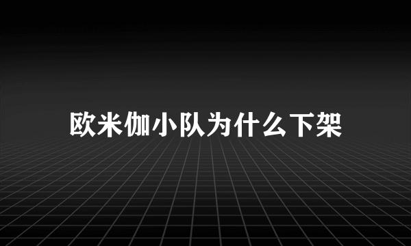 欧米伽小队为什么下架