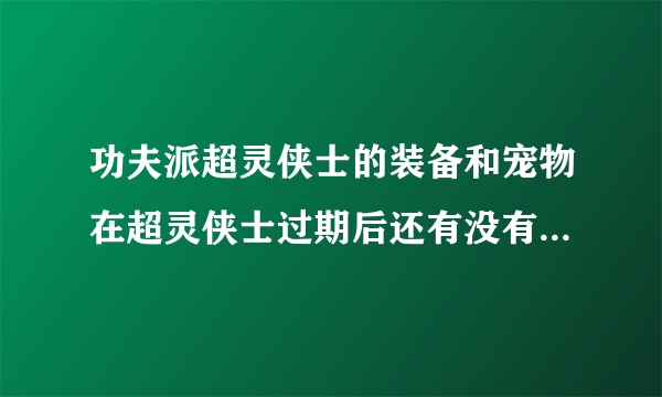 功夫派超灵侠士的装备和宠物在超灵侠士过期后还有没有了？粉罗兔小雪球哪个好