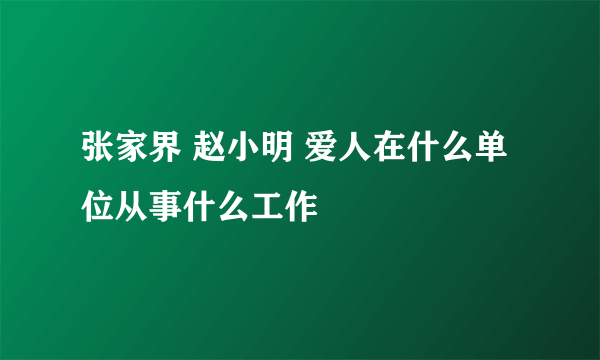 张家界 赵小明 爱人在什么单位从事什么工作