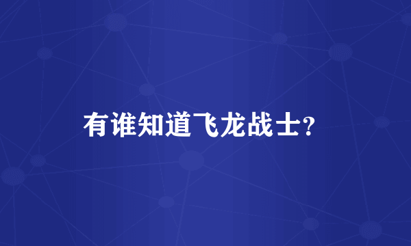 有谁知道飞龙战士？