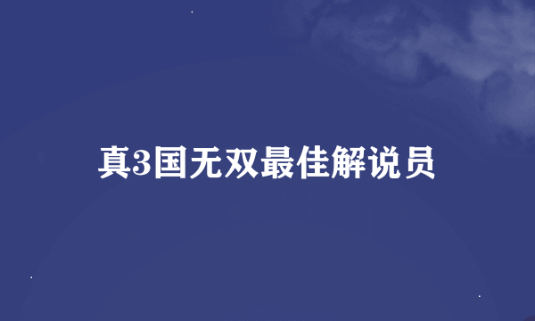 真3国无双最佳解说员