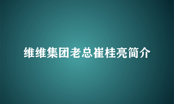 维维集团老总崔桂亮简介