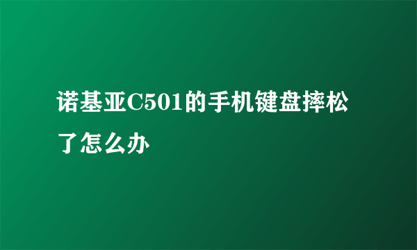 诺基亚C501的手机键盘摔松了怎么办