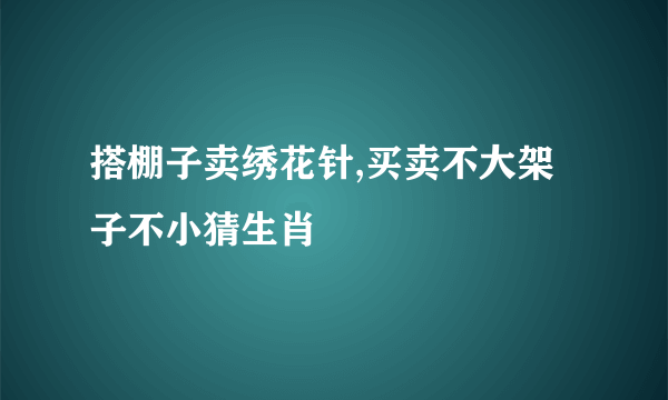 搭棚子卖绣花针,买卖不大架子不小猜生肖