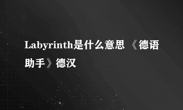 Labyrinth是什么意思 《德语助手》德汉