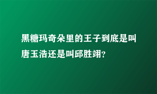 黑糖玛奇朵里的王子到底是叫唐玉浩还是叫邱胜翊？