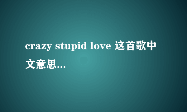 crazy stupid love 这首歌中文意思 拜托了