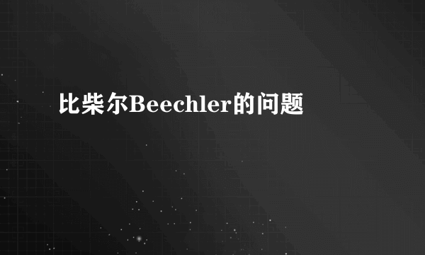 比柴尔Beechler的问题