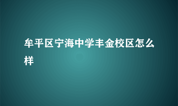 牟平区宁海中学丰金校区怎么样