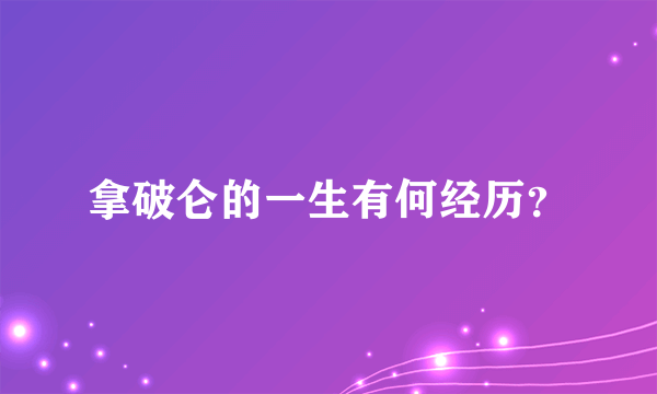 拿破仑的一生有何经历？