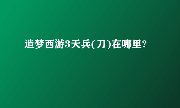 造梦西游3天兵(刀)在哪里?