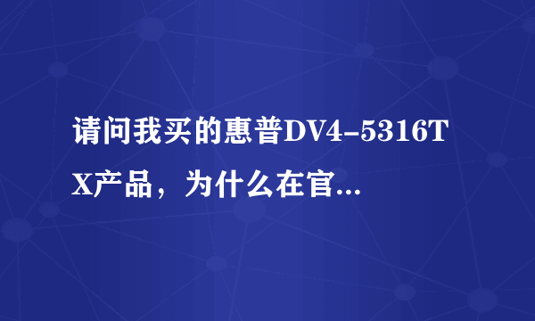 请问我买的惠普DV4-5316TX产品，为什么在官方网站上找不到win7的驱动程序?哪里可以找到所有的相关驱动