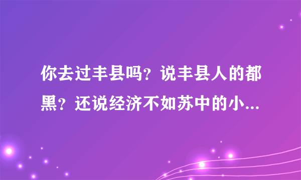 你去过丰县吗？说丰县人的都黑？还说经济不如苏中的小镇？无知者，没文化真可怕、