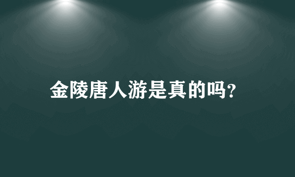 金陵唐人游是真的吗？