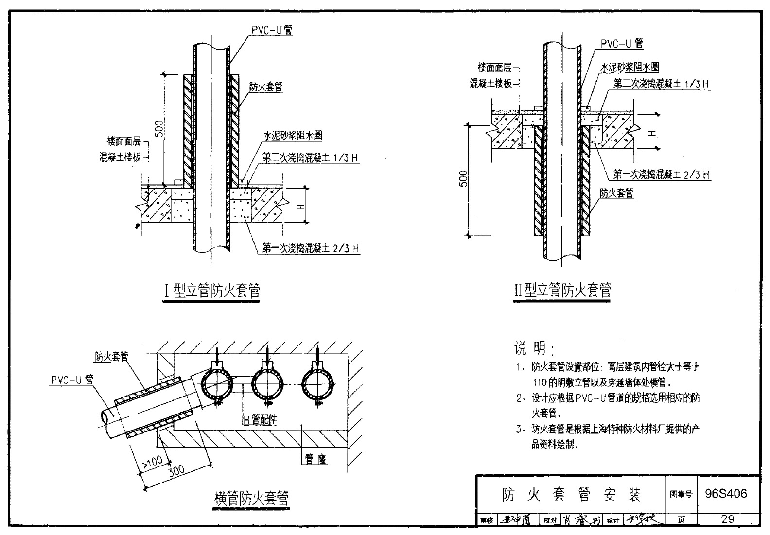 国标图集96s406第29页防火套管