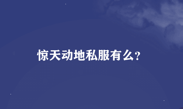 惊天动地私服有么？