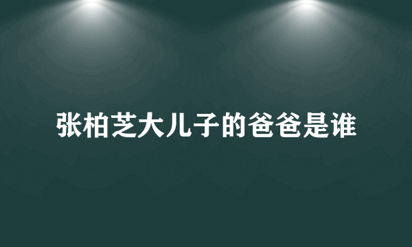 张柏芝大儿子的爸爸是谁