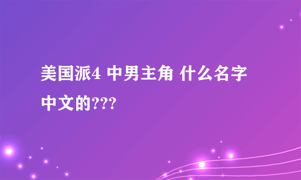 美国派4 中男主角 什么名字 中文的???