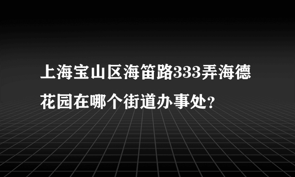 上海宝山区海笛路333弄海德花园在哪个街道办事处？