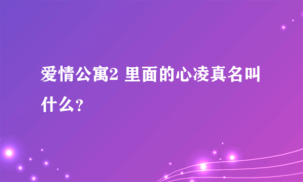 爱情公寓2 里面的心凌真名叫什么？