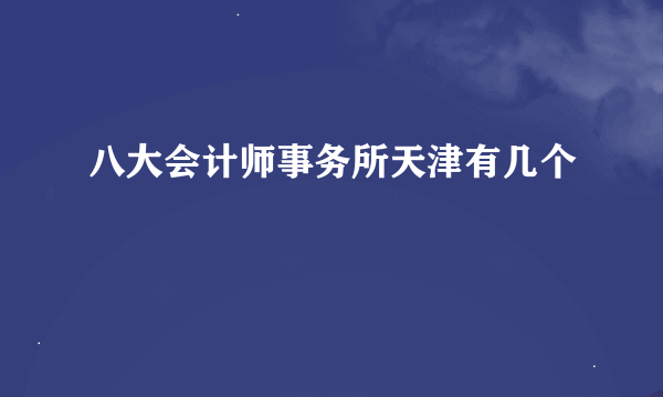 八大会计师事务所天津有几个