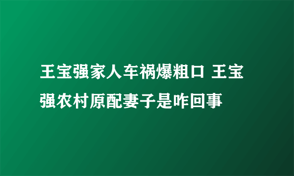 王宝强家人车祸爆粗口 王宝强农村原配妻子是咋回事