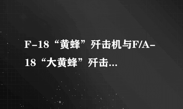 F-18“黄蜂”歼击机与F/A-18“大黄蜂”歼击机有什么性能差别