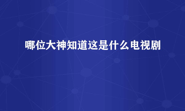 哪位大神知道这是什么电视剧