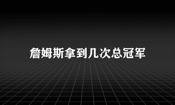 詹姆斯拿到几次总冠军