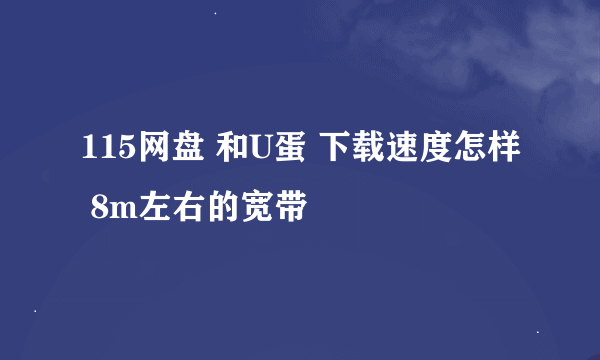 115网盘 和U蛋 下载速度怎样 8m左右的宽带