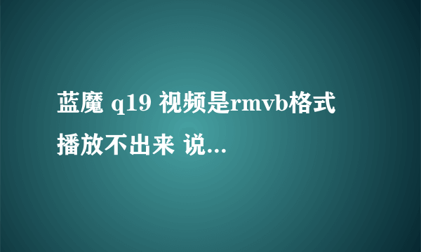 蓝魔 q19 视频是rmvb格式  播放不出来 说不支持文件格式