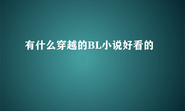 有什么穿越的BL小说好看的