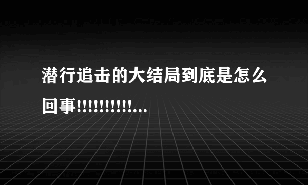 潜行追击的大结局到底是怎么回事!!!!!!!!!!!!!!!!!!!111