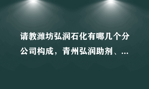 请教潍坊弘润石化有哪几个分公司构成，青州弘润助剂、滨海弘润石化和弘润管道公司是什么关系？中化国际呢