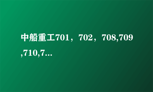 中船重工701，702，708,709,710,715,717,719研究所，待遇和前景综合实力最