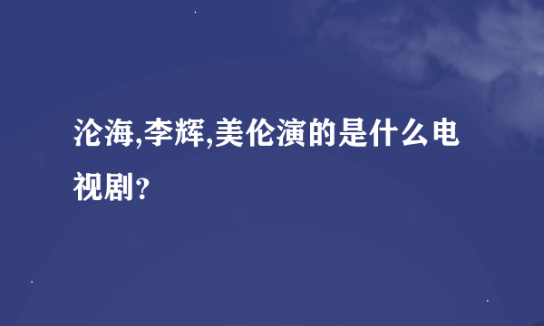 沦海,李辉,美伦演的是什么电视剧？