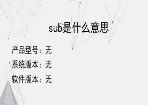 subs是什么意思