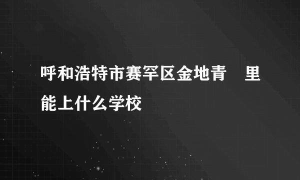 呼和浩特市赛罕区金地青峯里能上什么学校