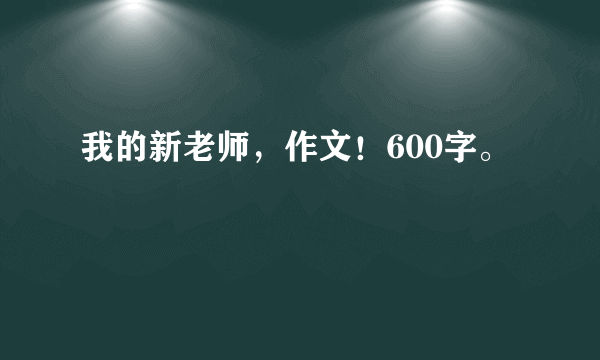 我的新老师，作文！600字。