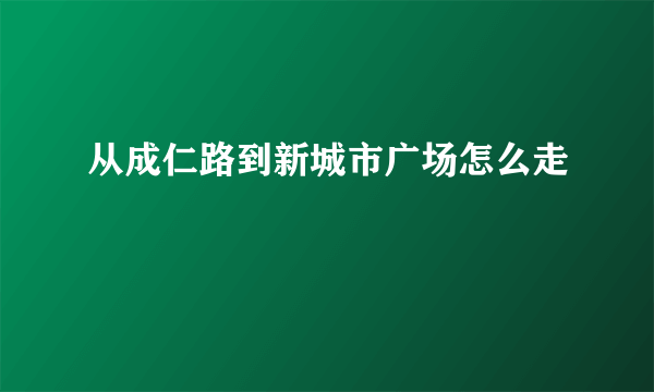 从成仁路到新城市广场怎么走