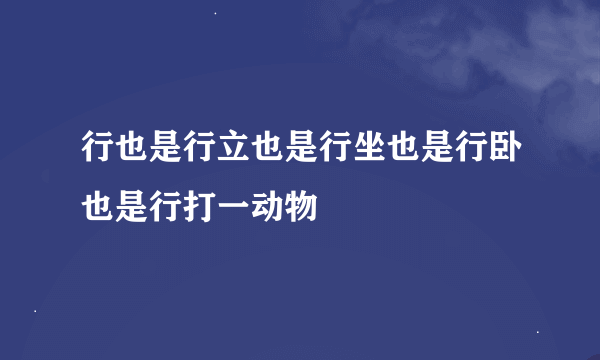 行也是行立也是行坐也是行卧也是行打一动物