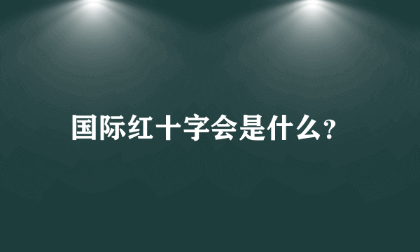 国际红十字会是什么？